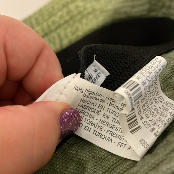 Zara Green Cotton Canvas Bucket Hat size M - Picture 7 of 14